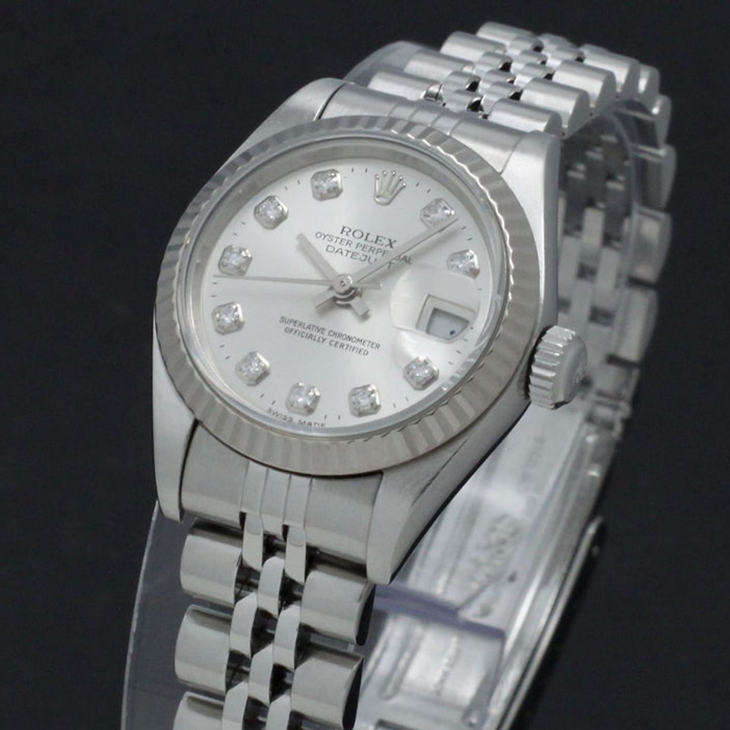 Rolex Lady-Datejust 79174 (2001) - Zilver wijzerplaat 26mm Staal (7/7)