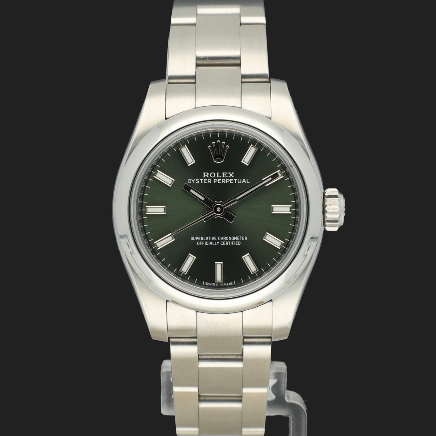 Rolex Oyster Perpetual 26 176200 (2018) - Green dial 26 mm Steel case (2/8)