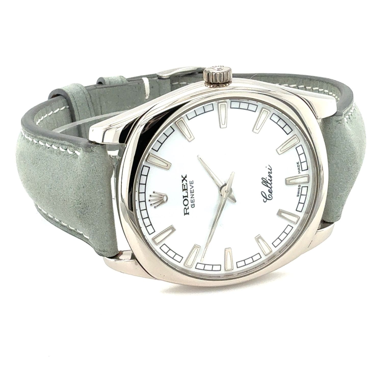 Rolex Cellini Danaos 4243 (2001) - White dial 38 mm White Gold case (8/8)
