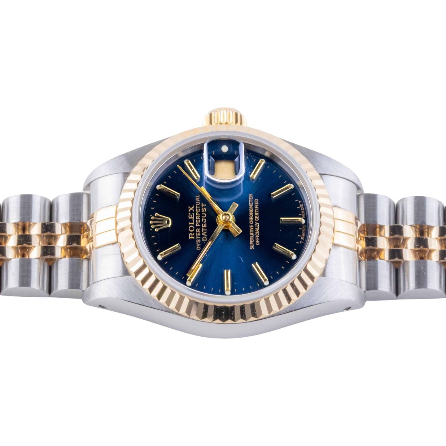 Rolex Lady-Datejust 69173 (1991) - Blue dial 26 mm Gold/Steel case (5/8)