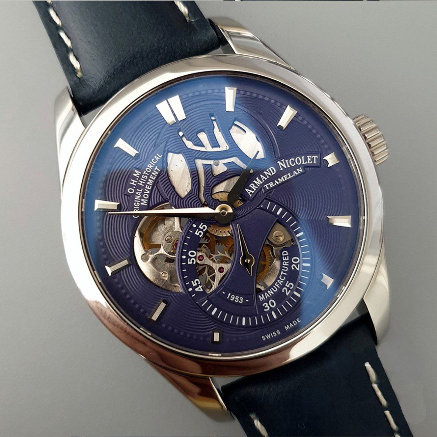 Armand Nicolet Unknown A132AAA-BU-P140BU2 (2025) - Blue dial 43 mm Steel case (2/8)