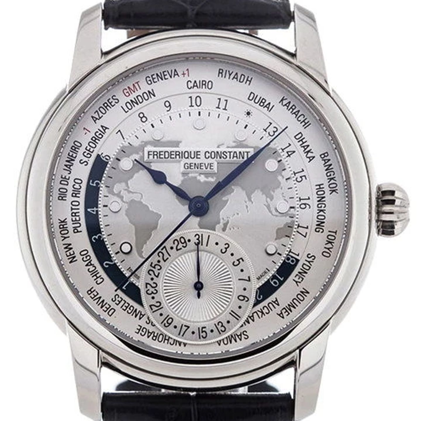 Frederique Constant Manufacture Worldtimer FC-718WM4H6 (2024) - Zilver wijzerplaat 42mm Staal (2/3)