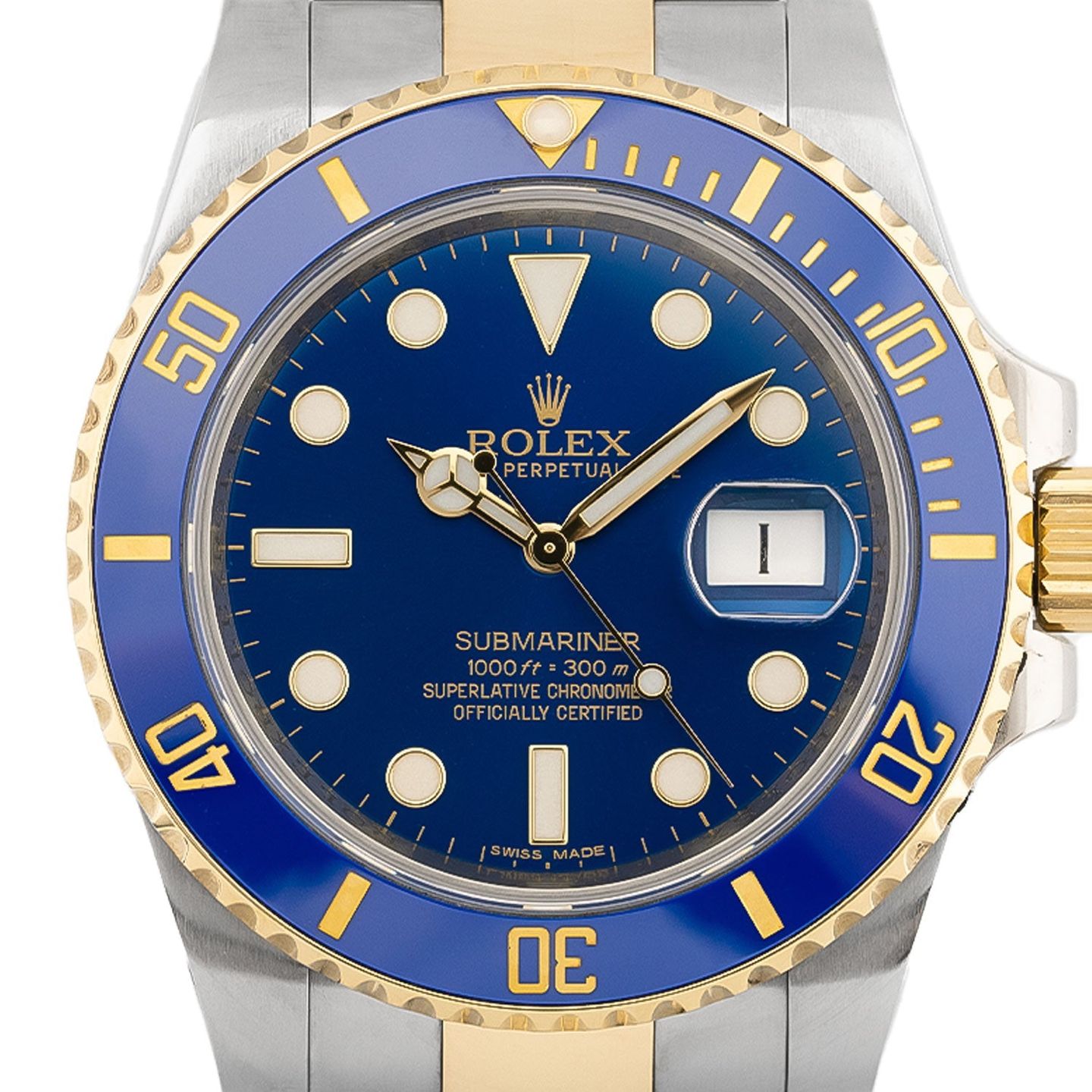 Rolex Submariner Date 116613LB (2013) - Blue dial 40 mm Gold/Steel case (2/4)