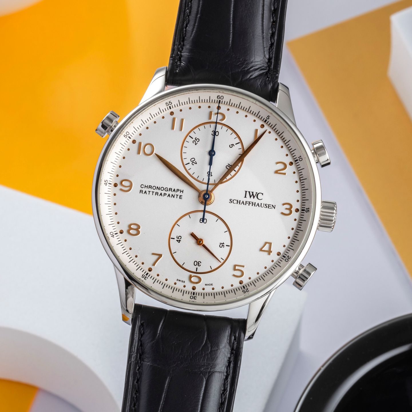 IWC Portuguese Chronograph IW371202 (Onbekend (willekeurig serienummer)) - Zilver wijzerplaat 41mm Staal (3/8)