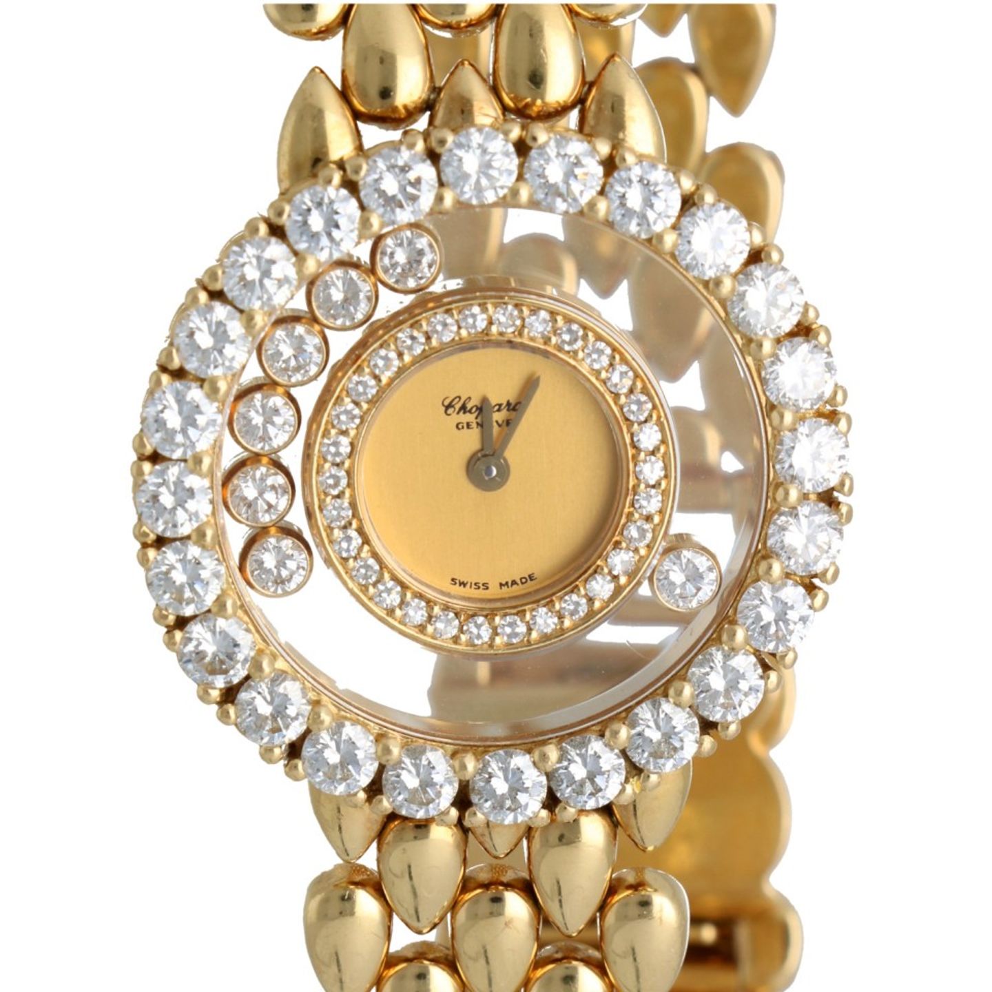 Chopard Happy Diamonds 20/5458 (1990) - Gold dial 27 mm Yellow Gold case (3/6)