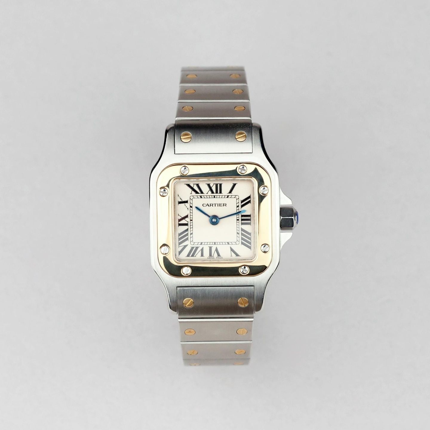 Cartier Santos Galbée 1567 (2018) - White dial 24 mm Gold/Steel case (1/8)