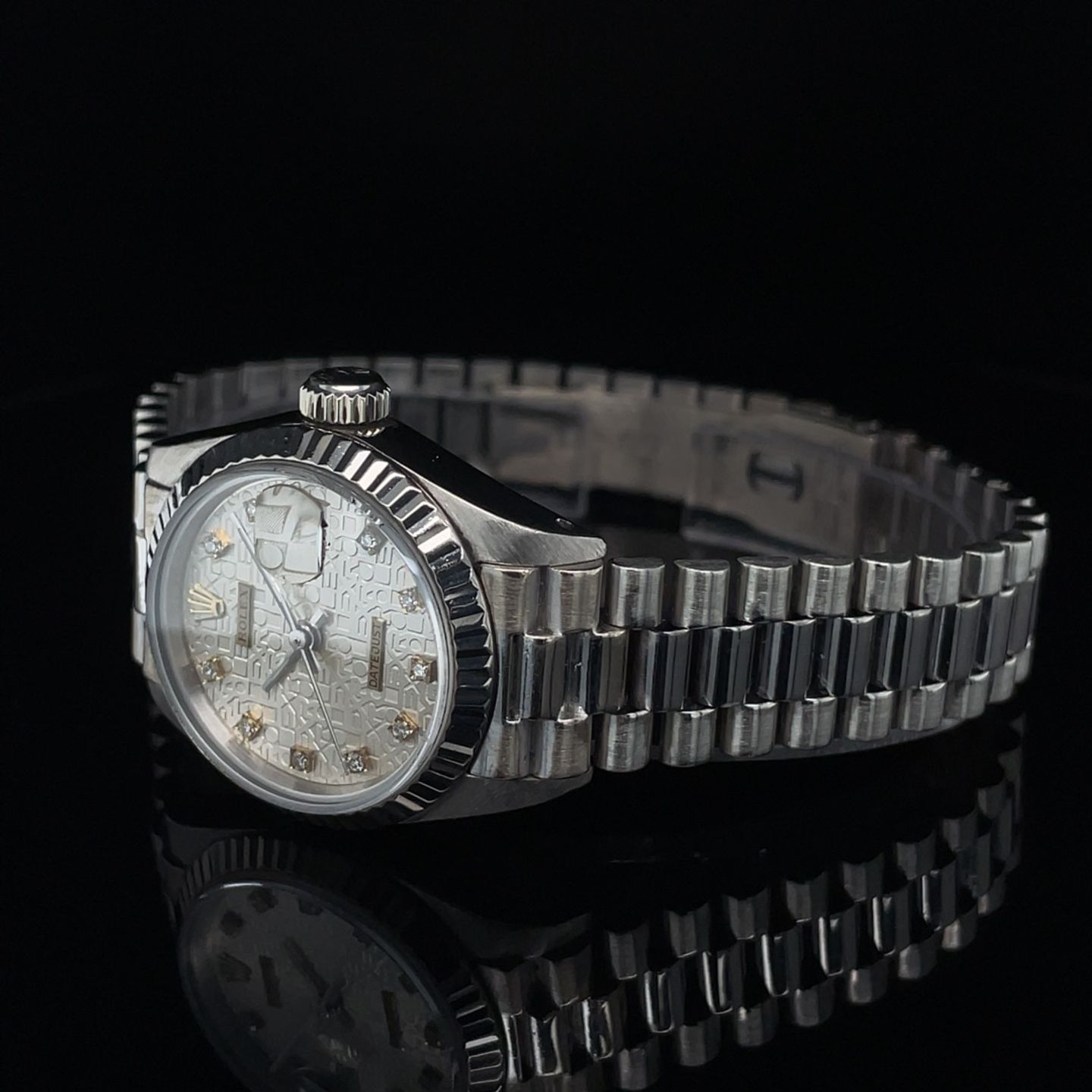 Rolex Lady-Datejust 6917 (1983) - Silver dial 26 mm White Gold case (7/8)