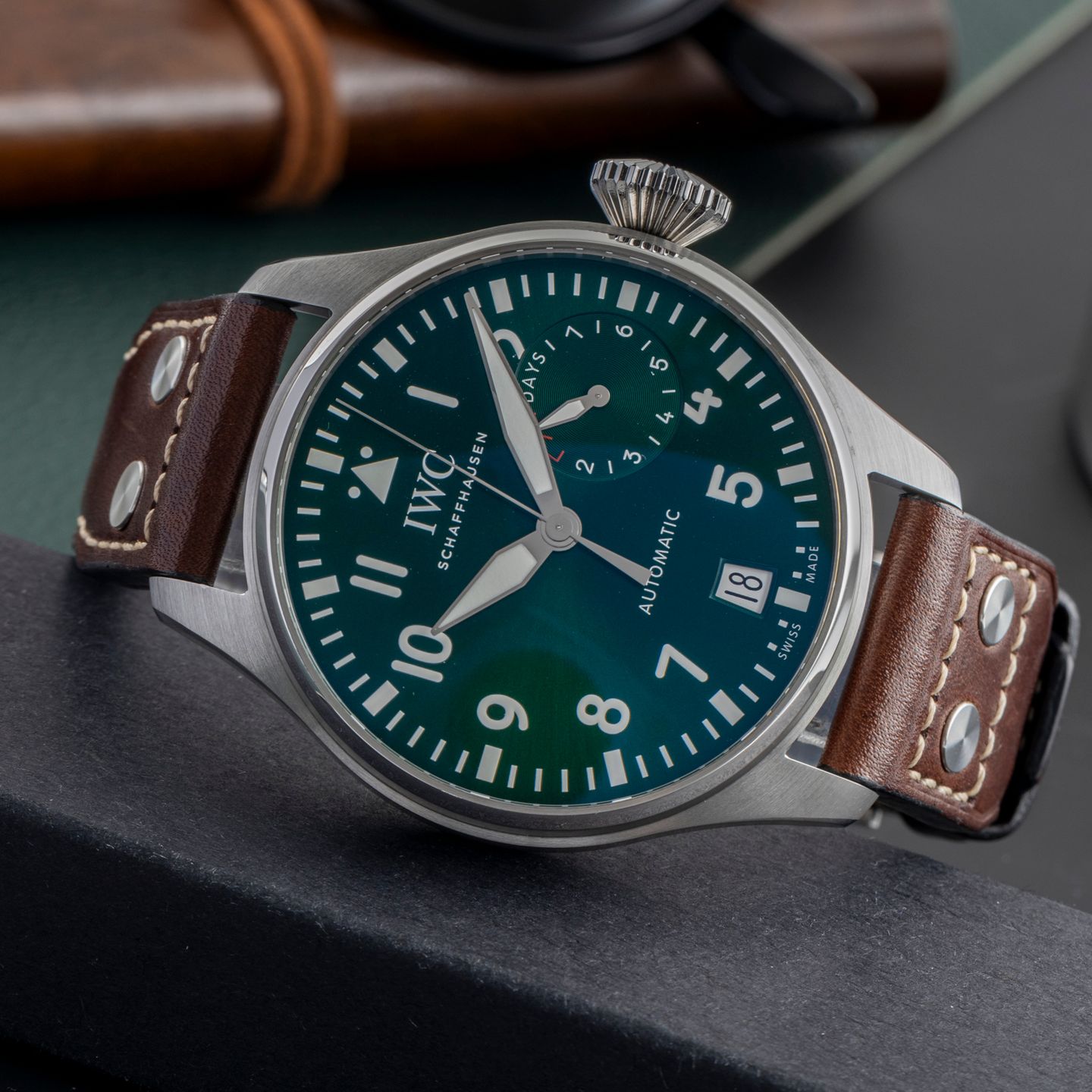IWC Big Pilot IW501015 (Unknown (random serial)) - Green dial 46 mm Steel case (2/8)