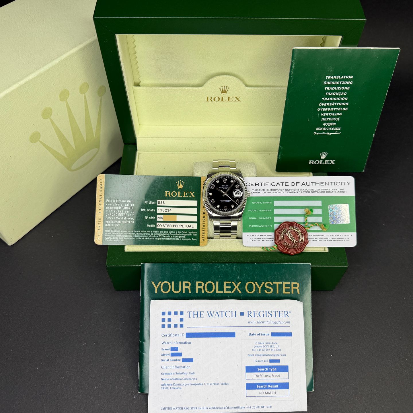 Rolex Oyster Perpetual Date 115234 (2008) - Black dial 34 mm Steel case (3/8)