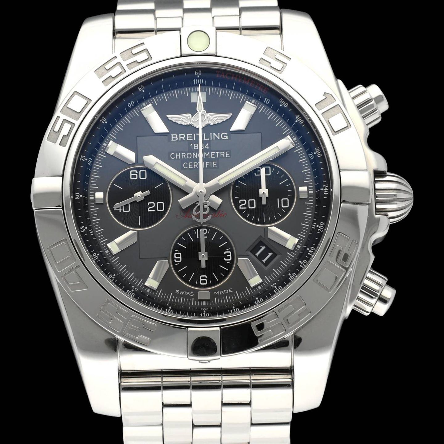 Breitling Chronomat 44 AB0110 (2012) - Grey dial 44 mm Steel case (1/8)