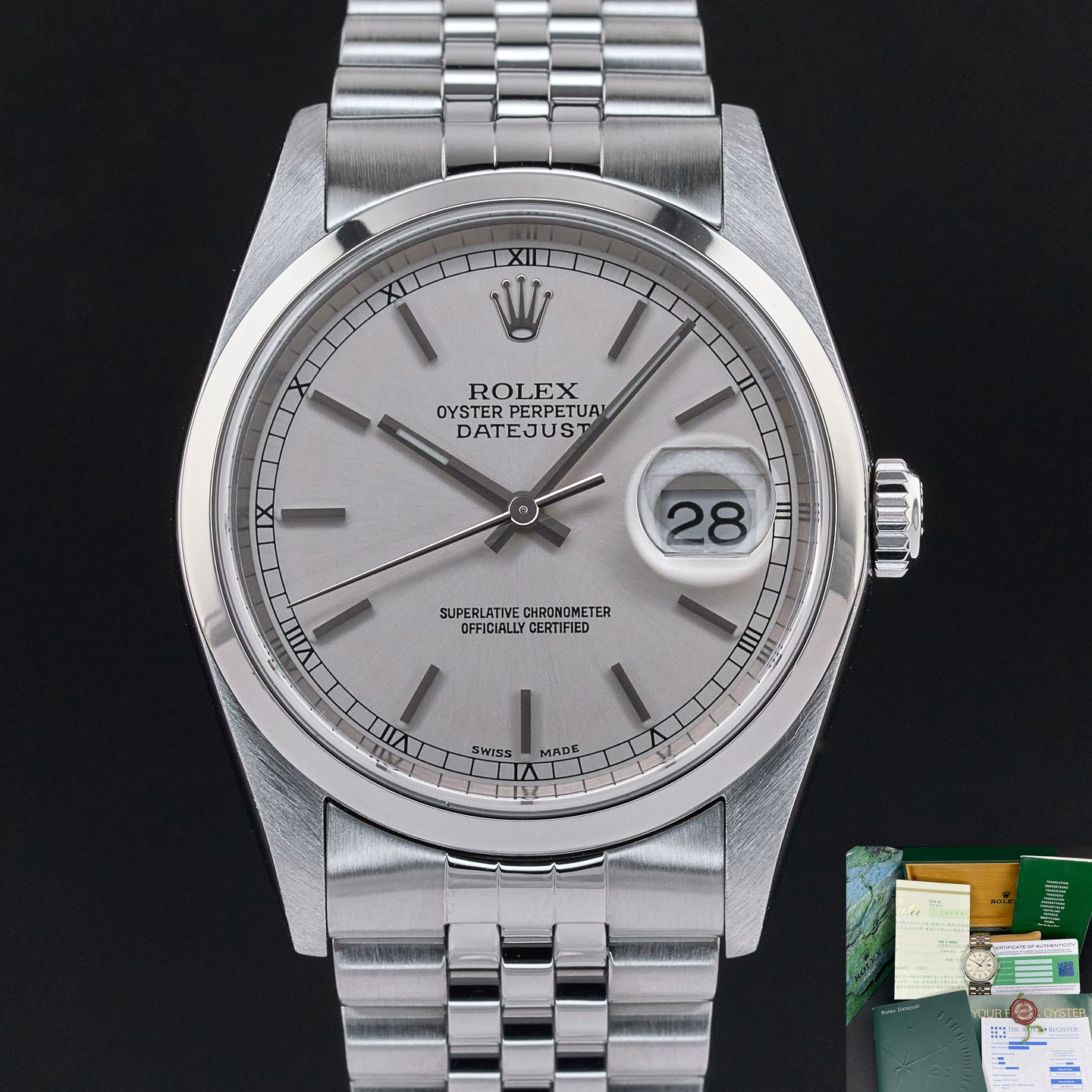 Rolex Datejust 36 16200 (2001) - 36mm Staal (1/8)