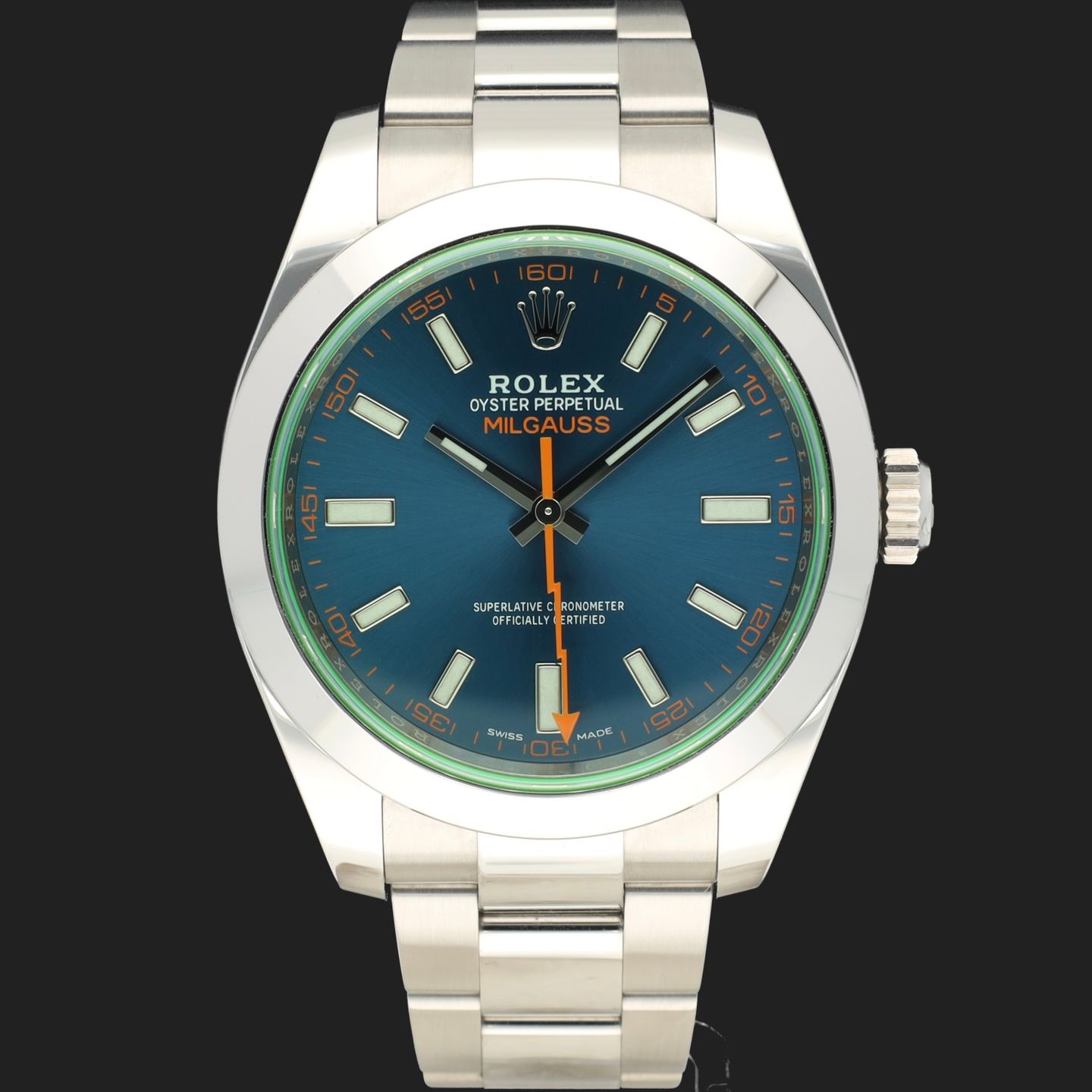 Rolex Milgauss 116400GV (2019) - Blue dial 40 mm Steel case (3/8)