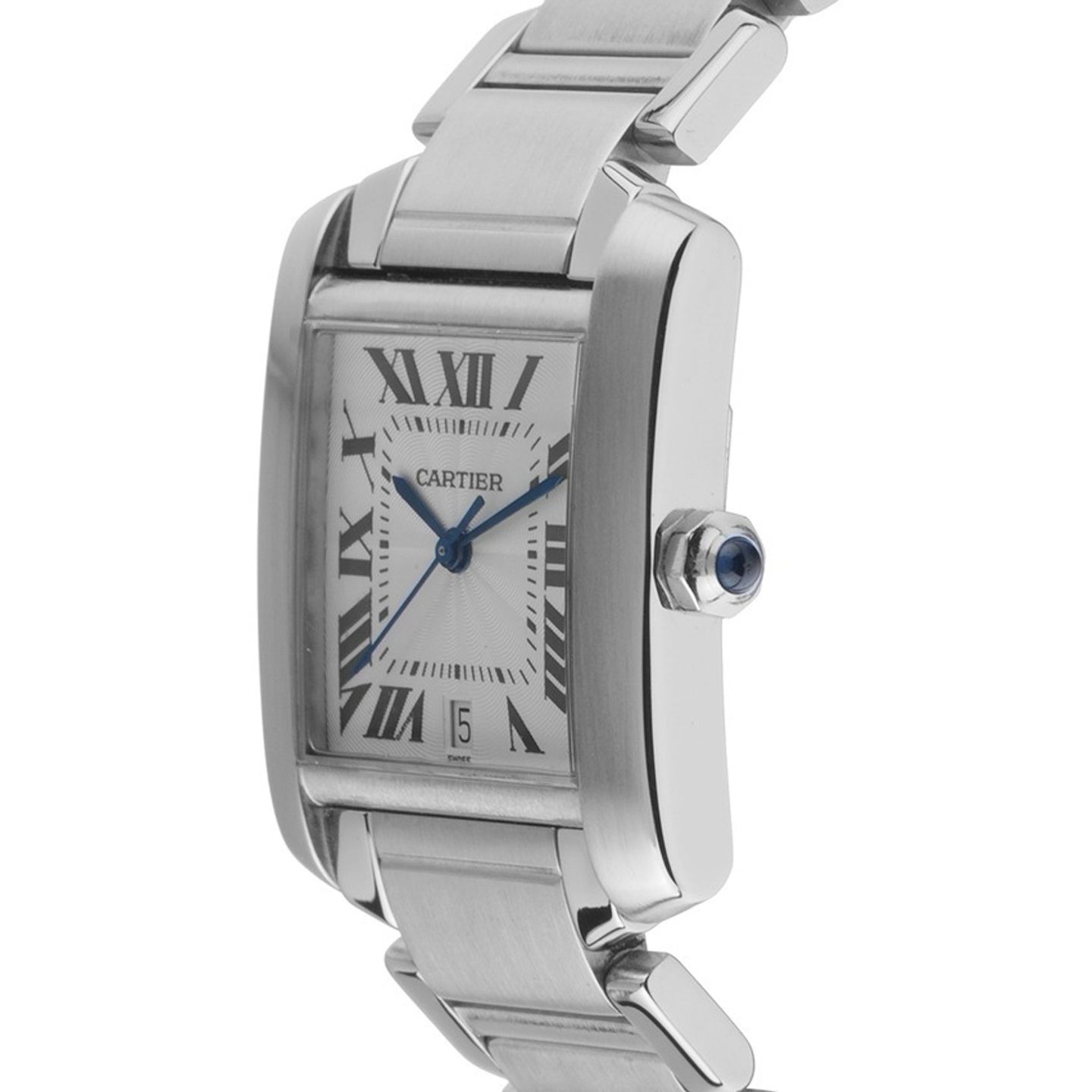 Cartier Tank Française 2302 (2000) - Silver dial 28 mm Steel case (4/8)