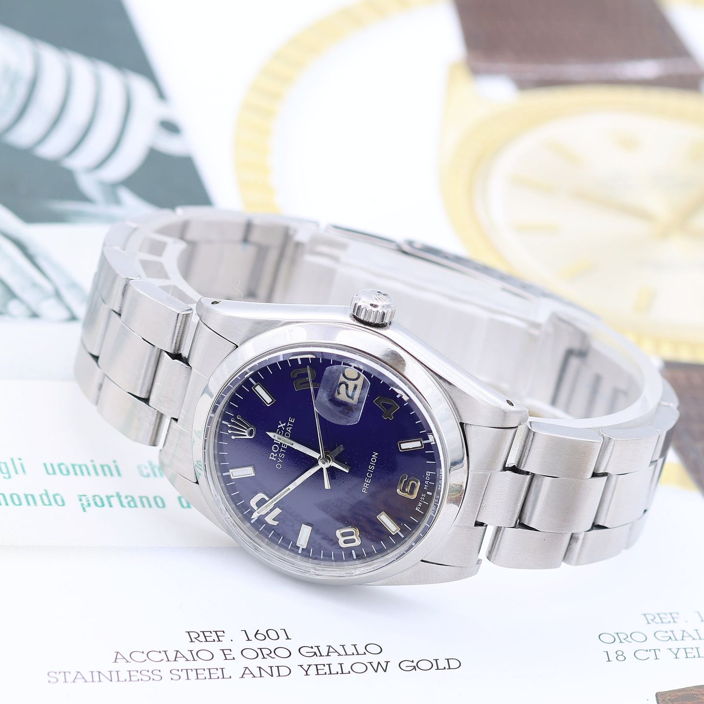Rolex Oyster Precision 6694 (Unknown (random serial)) - Blue dial 34 mm Steel case (5/8)