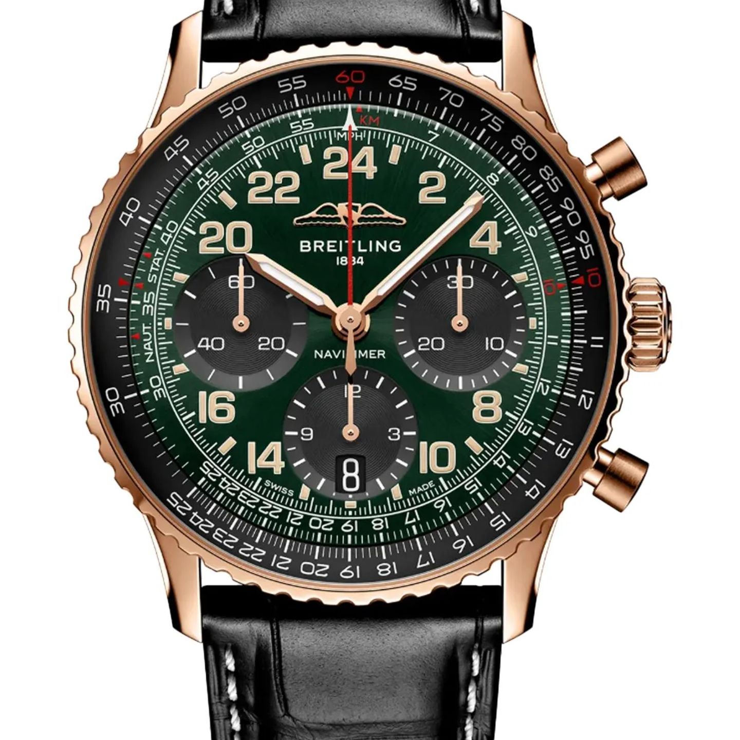 Breitling Navitimer RB12302A1L1P1 (2026) - Green dial 41 mm Red Gold case (1/1)