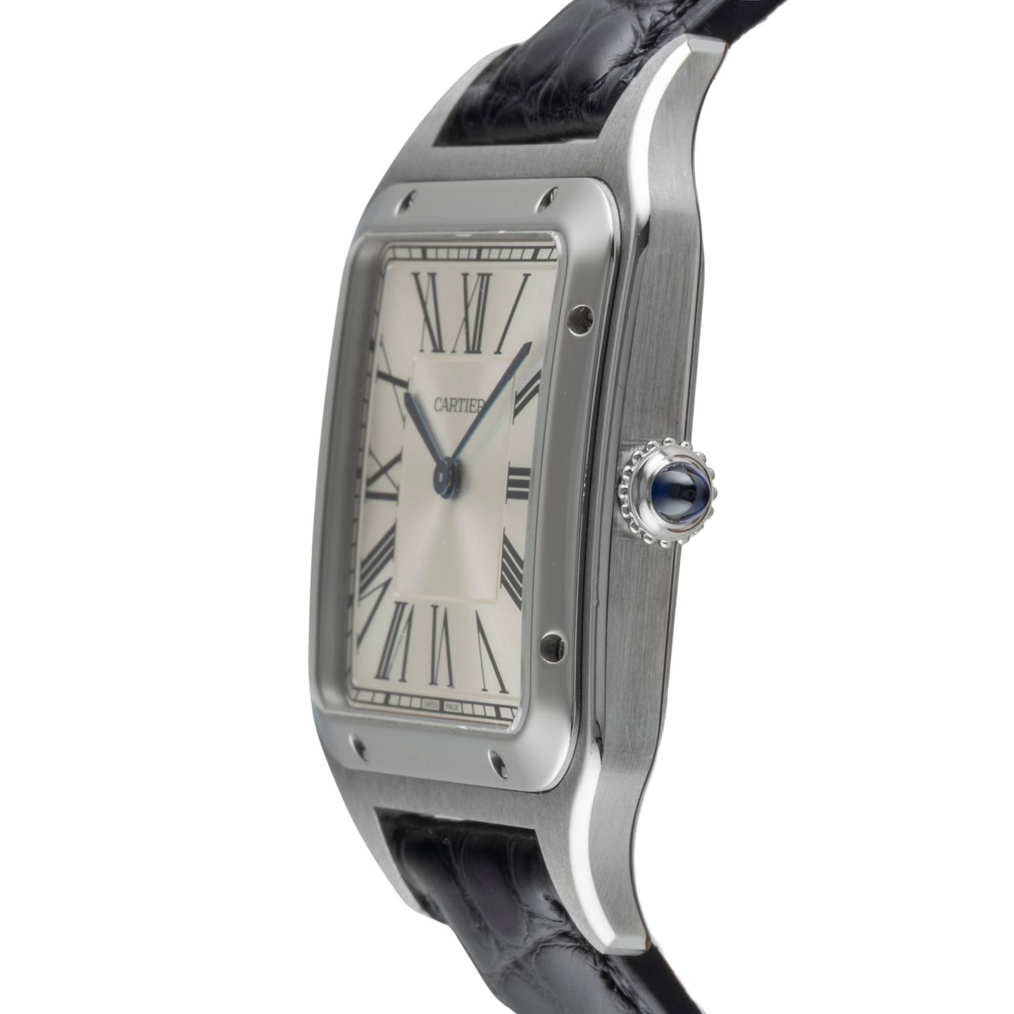 Cartier Santos Dumont WSSA0032 (Onbekend (willekeurig serienummer)) - Zilver wijzerplaat 47mm Staal (6/8)