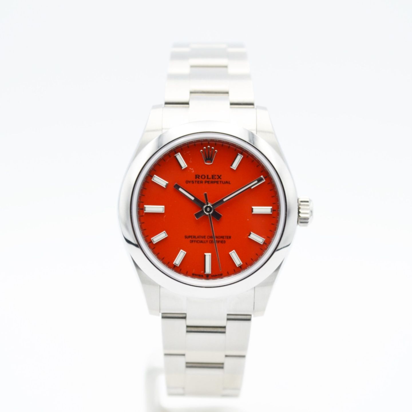 Rolex Oyster Perpetual 31 277200 (2021) - Rood wijzerplaat 31mm Staal (1/7)