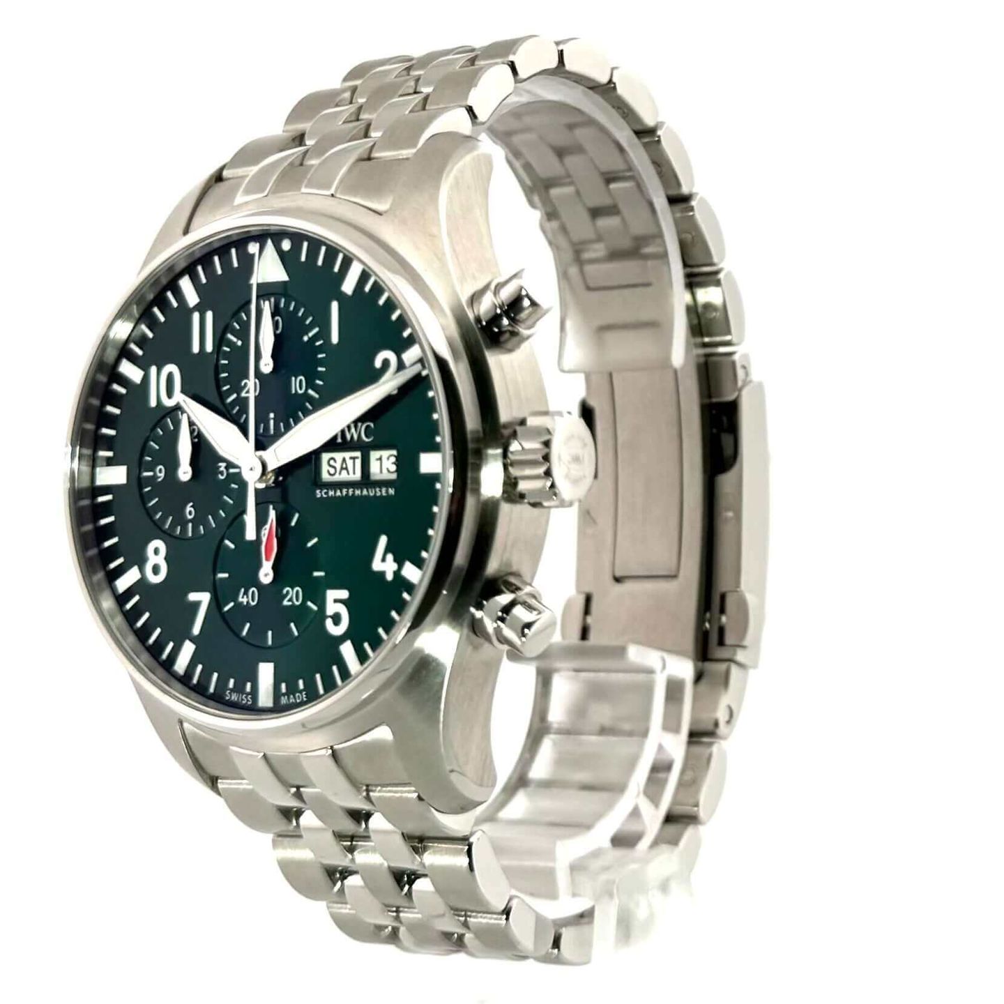 IWC Pilot Chronograph IW378006 (2024) - Groen wijzerplaat 43mm Staal (3/8)