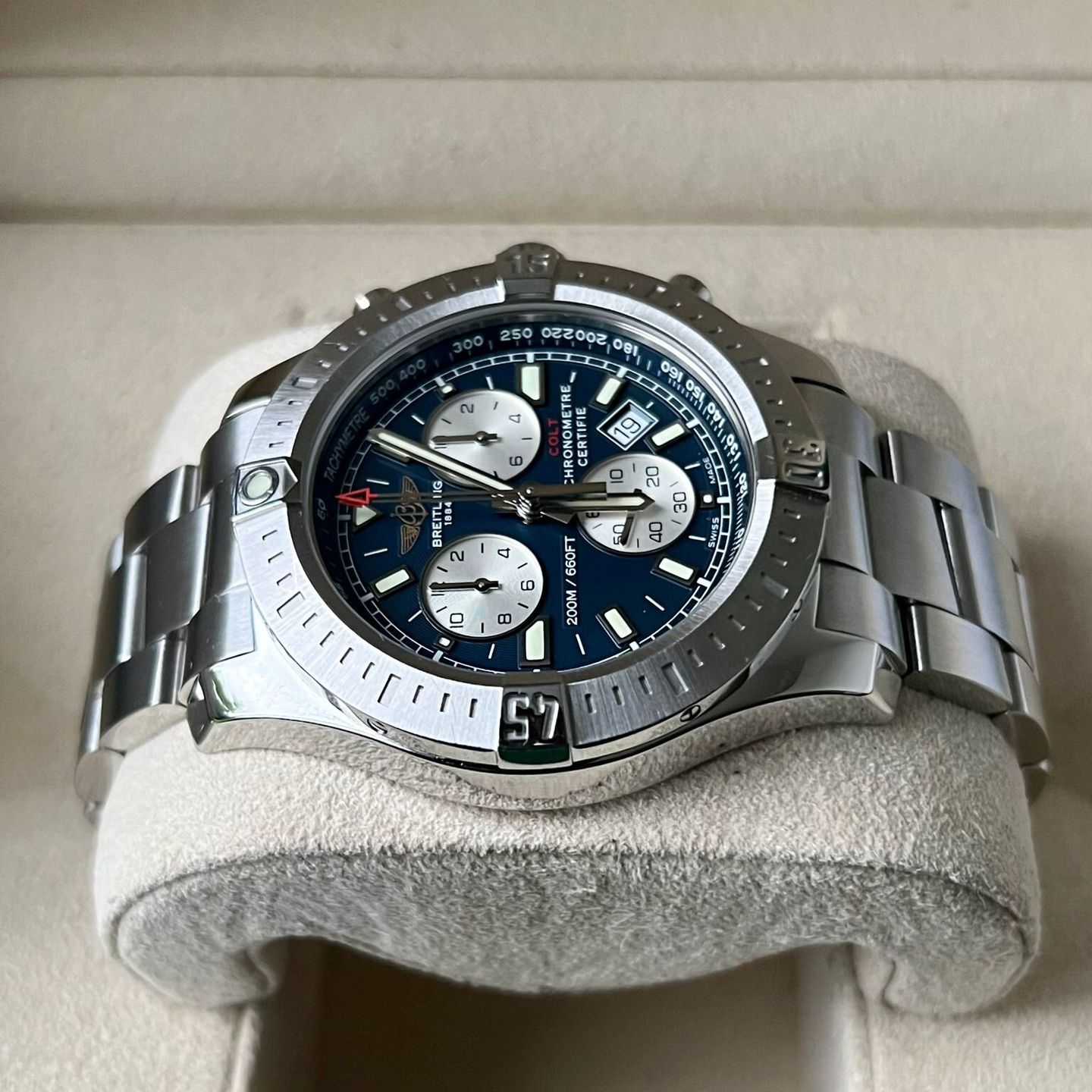 Breitling Colt Chronograph A73388 (2018) - Blue dial 44 mm Steel case (5/7)