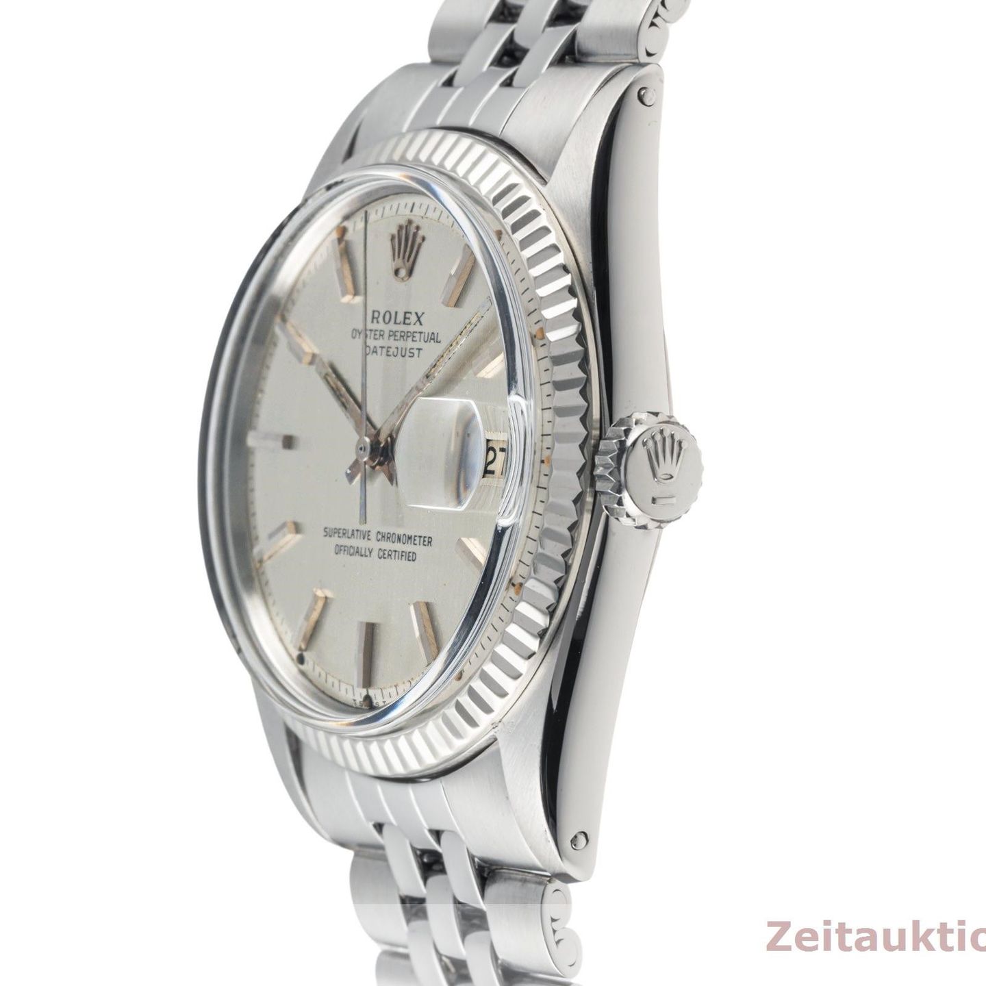 Rolex Datejust 1601 (1966) - Silver dial 36 mm White Gold case (6/8)