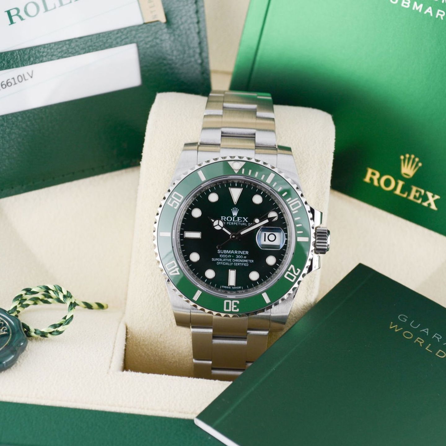 Rolex Submariner Date 116610LV (2017) - Green dial 40 mm Steel case (7/7)