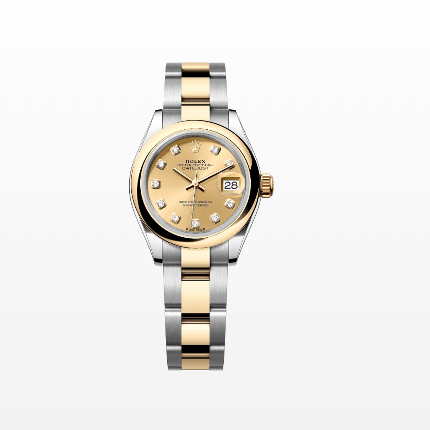 Rolex Lady-Datejust 279163 (2024) - Champagne wijzerplaat 28mm Goud/Staal (1/1)