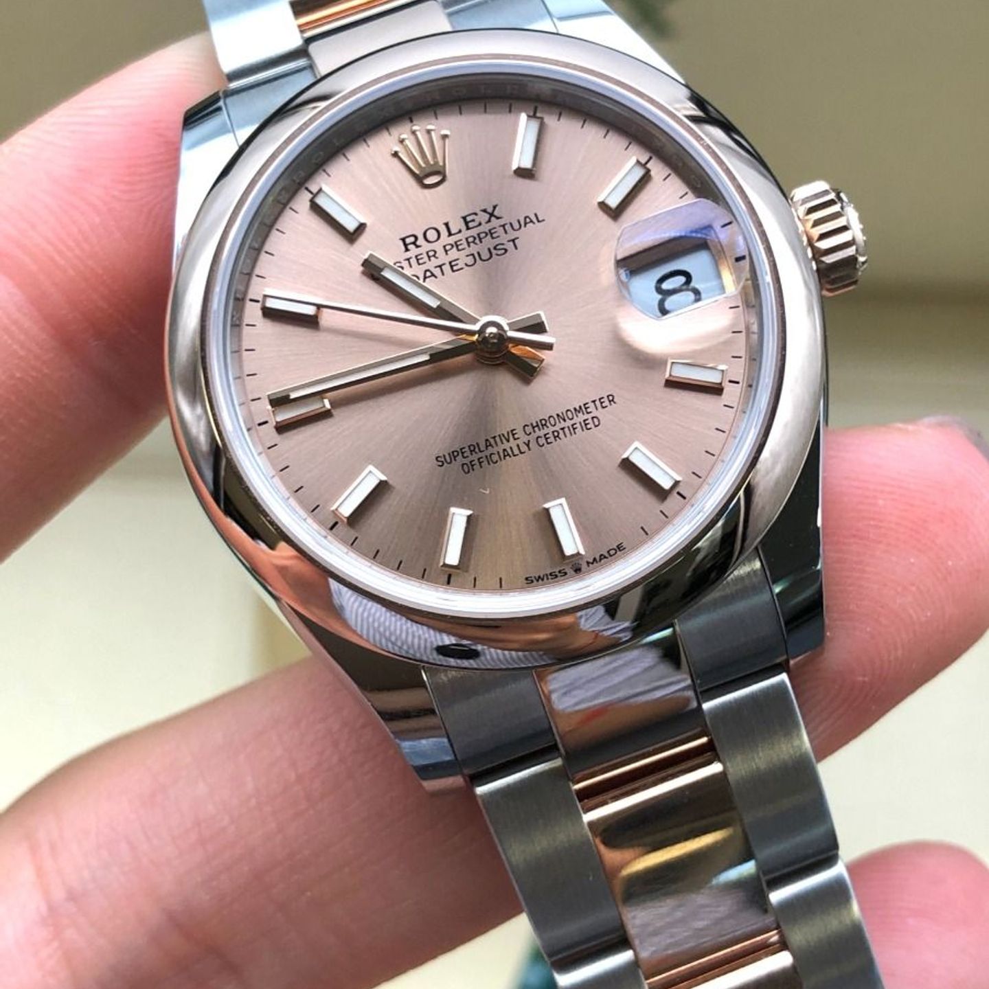 Rolex Datejust 31 278241 (2022) - Gold dial 31 mm Steel case (8/8)