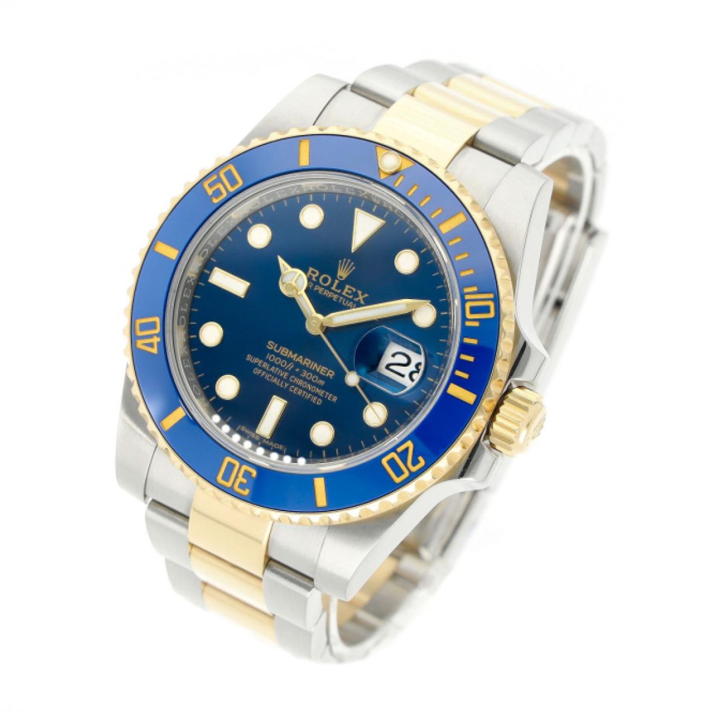Rolex Submariner Date 116613LB (2014) - Blauw wijzerplaat 40mm Goud/Staal (2/5)