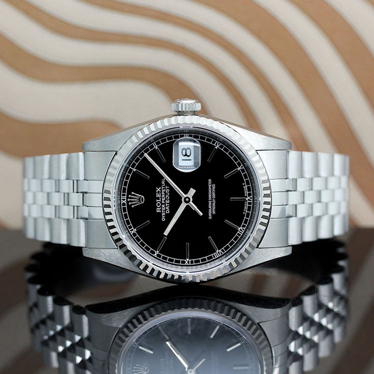 Rolex Datejust 36 16234 (1998) - Black dial 36 mm Steel case (2/8)