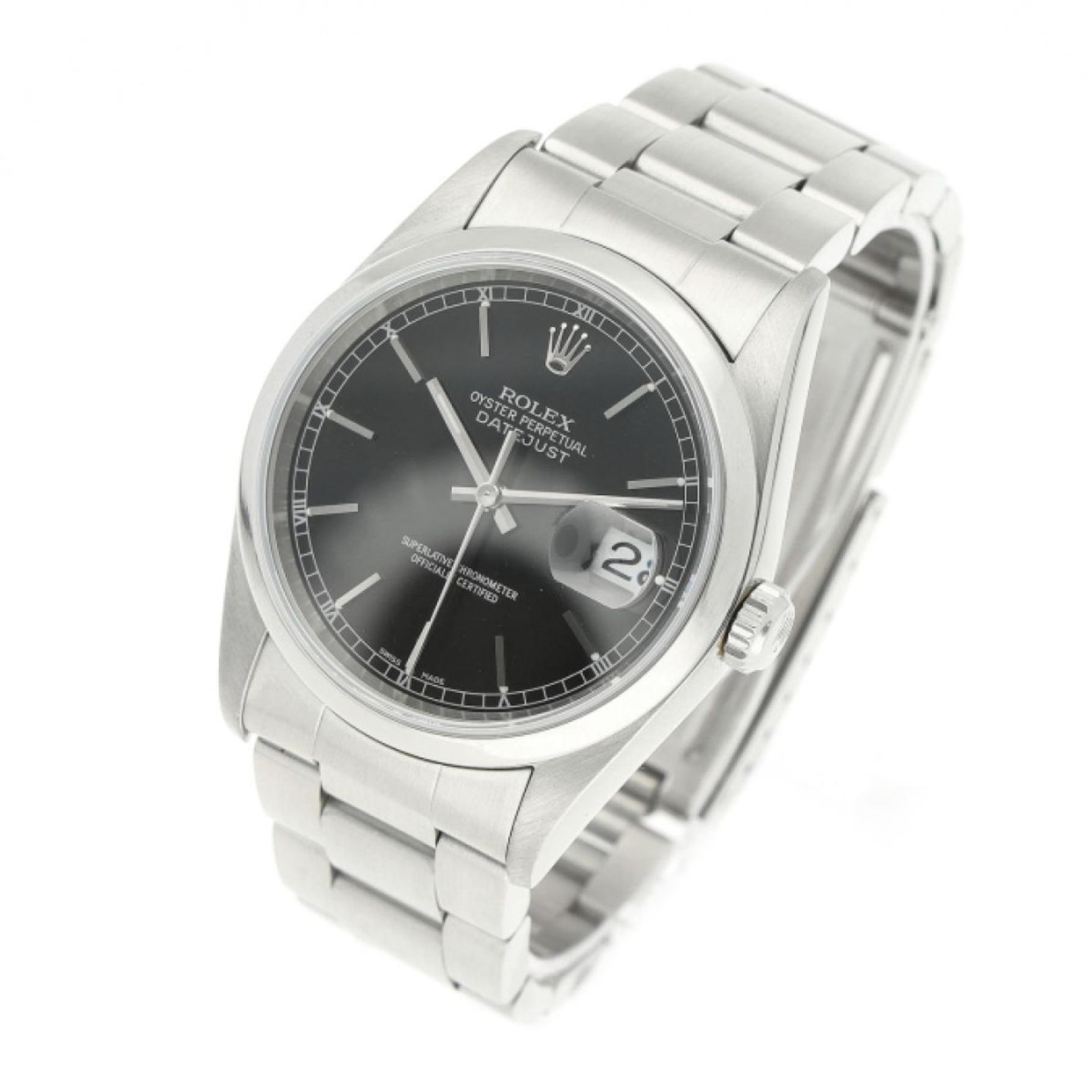 Rolex Datejust 36 16200 (2002) - Black dial 36 mm Steel case (2/7)