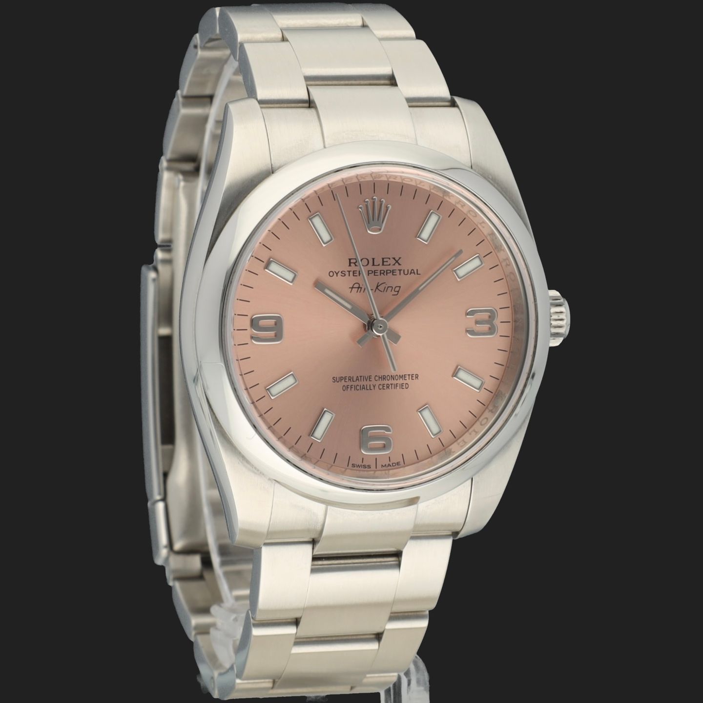 Rolex Oyster Perpetual 34 114200 (2014) - Pink dial 34 mm Steel case (4/8)