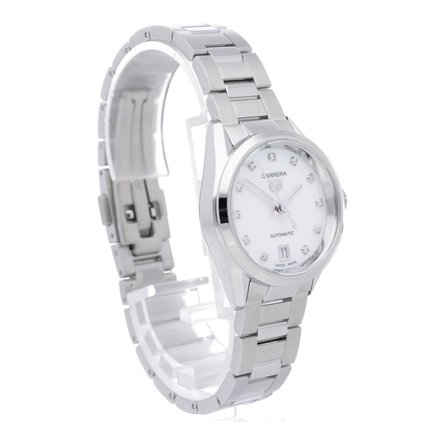 TAG Heuer Carrera Lady WBN2412.BA0621 (2026) - Wit wijzerplaat 29mm Staal (7/7)