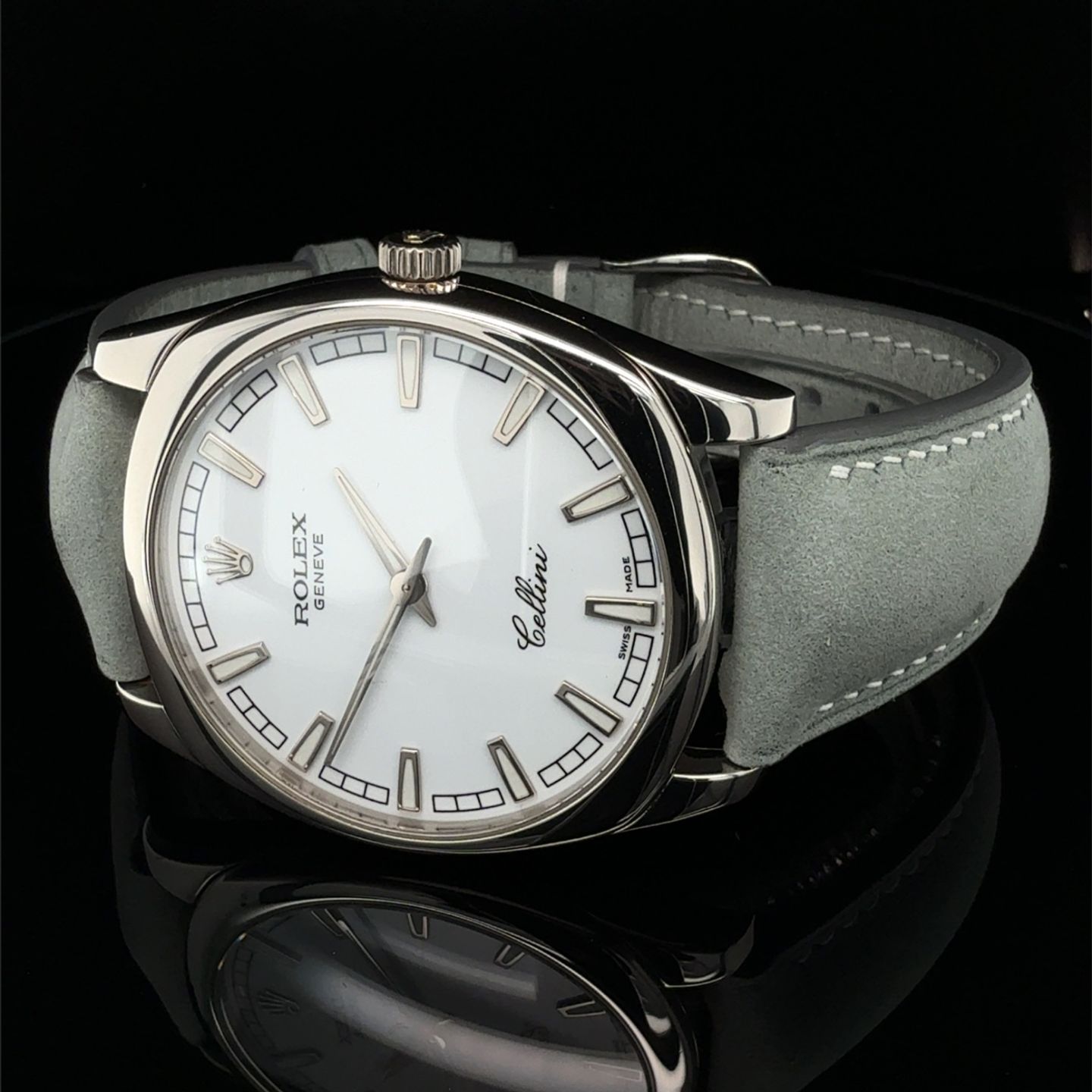 Rolex Cellini Danaos 4243 (2001) - White dial 38 mm White Gold case (5/8)
