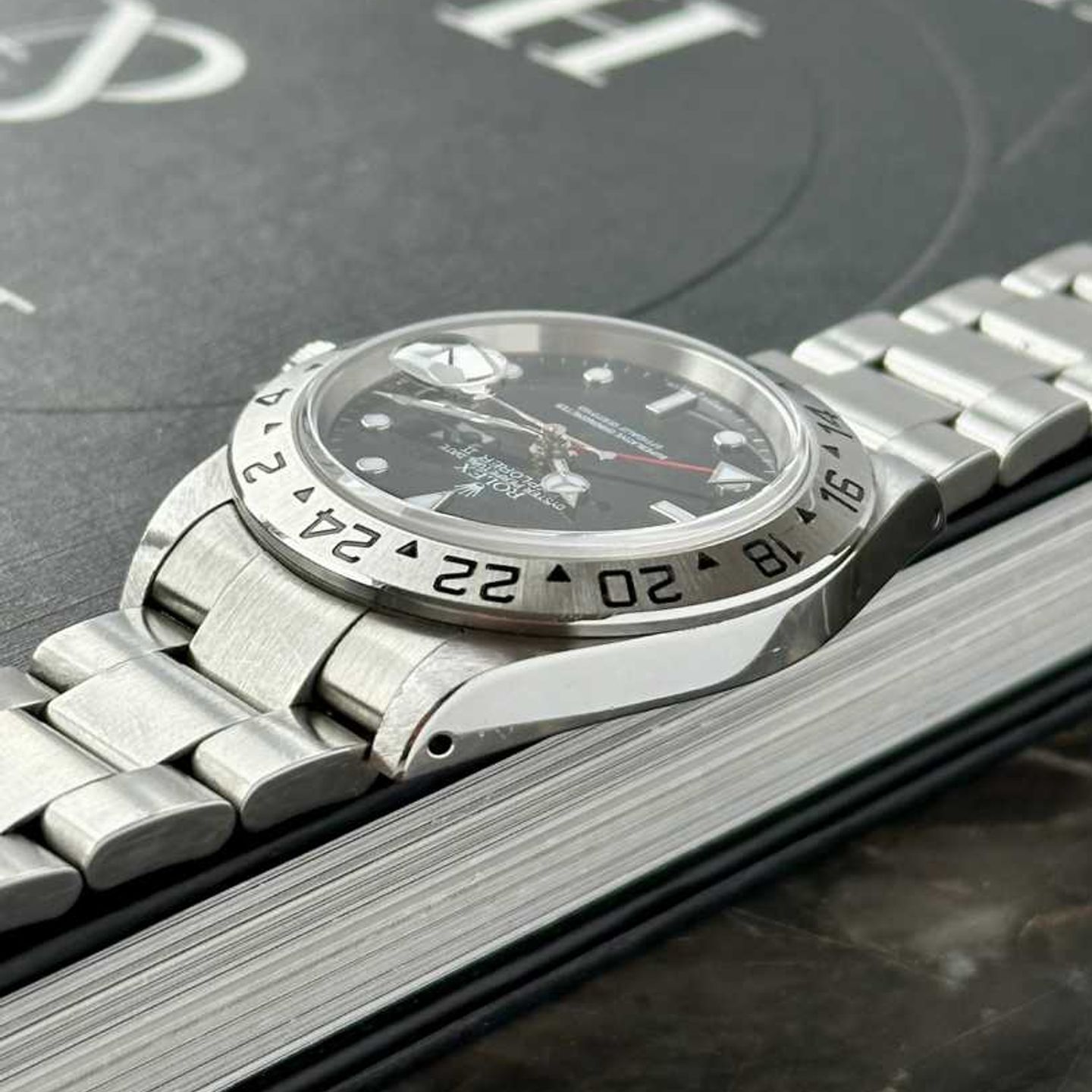 Rolex Explorer II 16570 (2000) - Zwart wijzerplaat 40mm Staal (8/8)