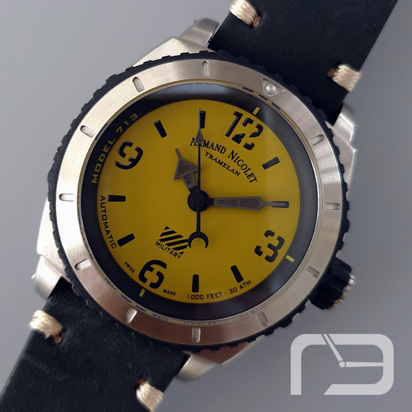 Armand Nicolet SO5 A713PGN-VN-PK4140NR (2024) - Yellow dial 46 mm Steel case (1/8)