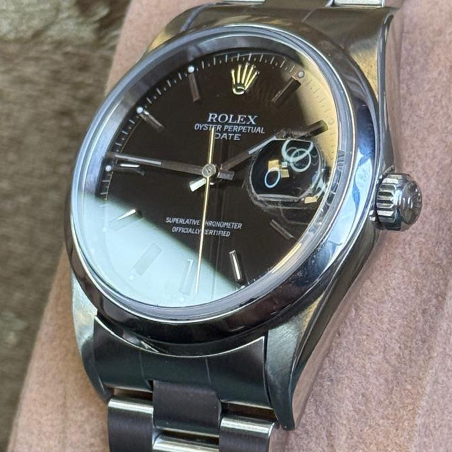 Rolex Oyster Perpetual Date 15200 (2004) - Black dial 34 mm Steel case (4/6)
