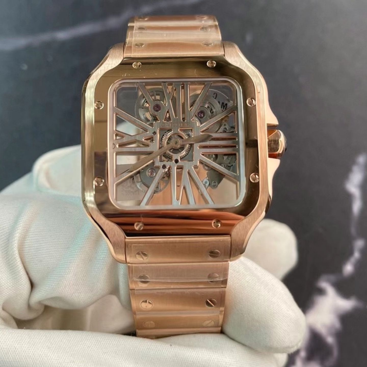 Cartier Santos WHSA0016 (2021) - Transparent dial 40 mm Rose Gold case (1/1)