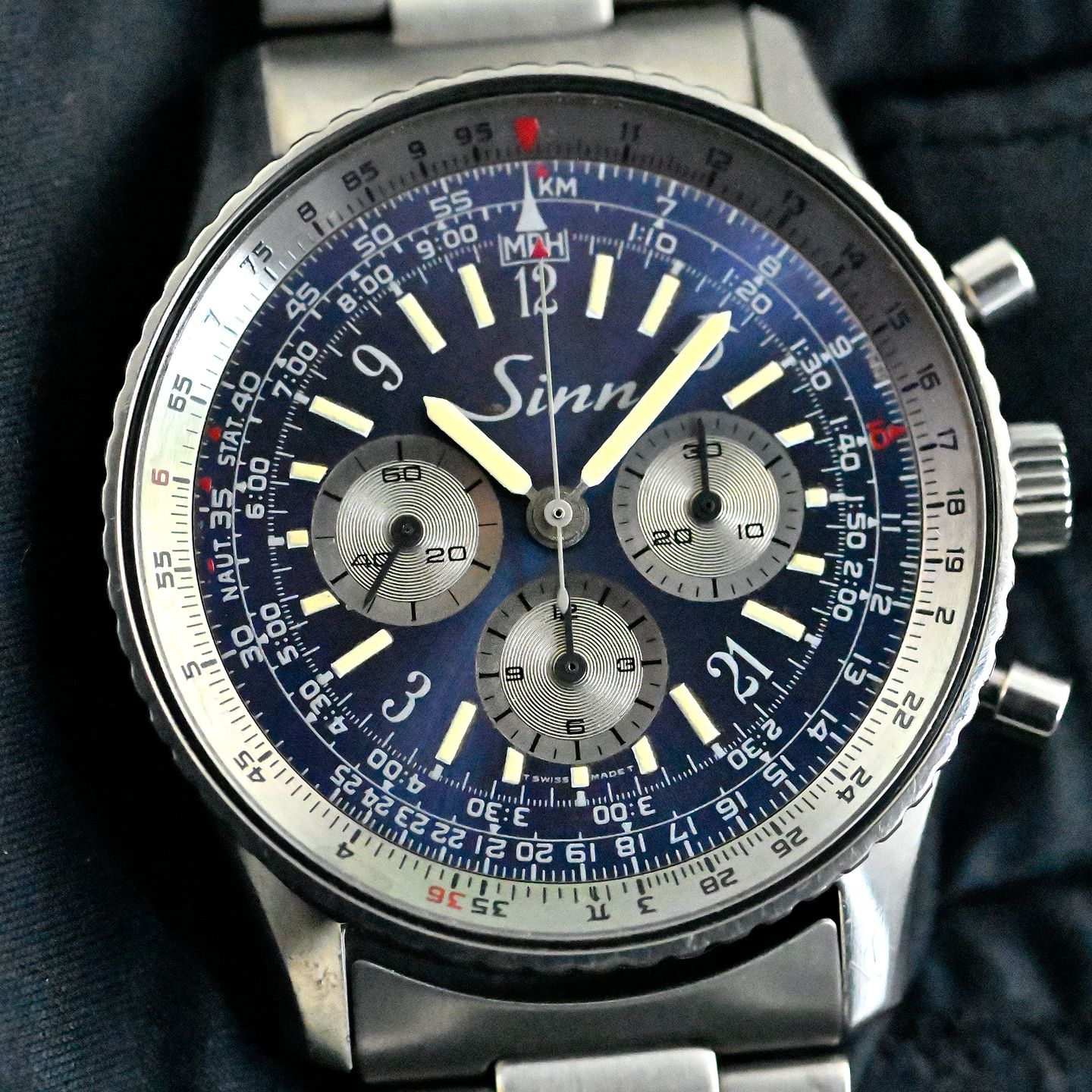 Sinn 903 903 (1996) - Blauw wijzerplaat 41mm Titanium (2/8)