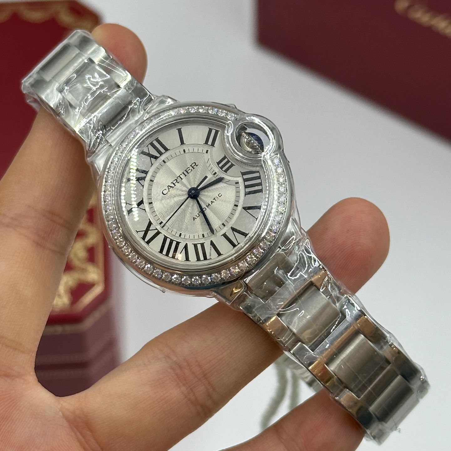 Cartier Ballon Bleu 33mm W4BB0016 (2024) - Silver dial 33 mm Steel case (7/8)