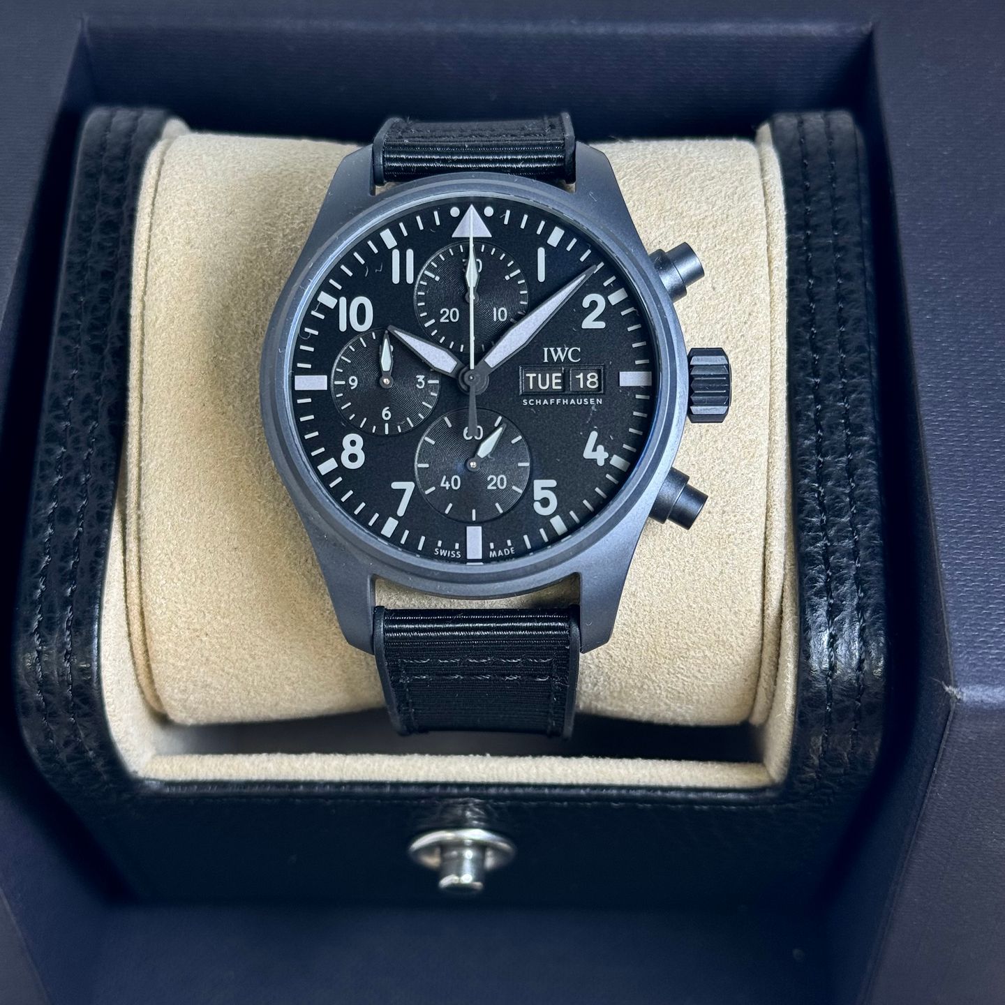 IWC Pilot Chronograph Top Gun IW388106 (2024) - Black dial 41 mm Ceramic case (7/8)