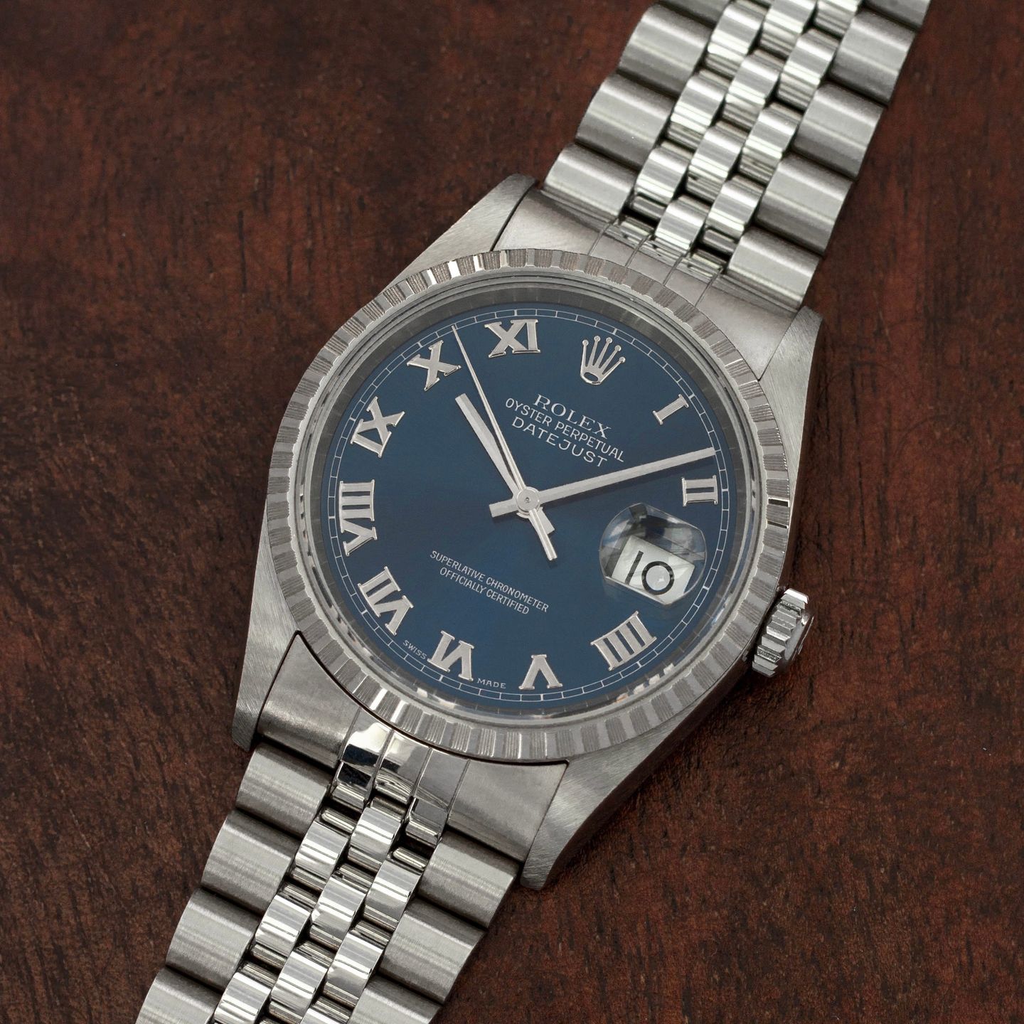 Rolex Datejust 36 16220 (2001) - Blue dial 36 mm Steel case (5/8)