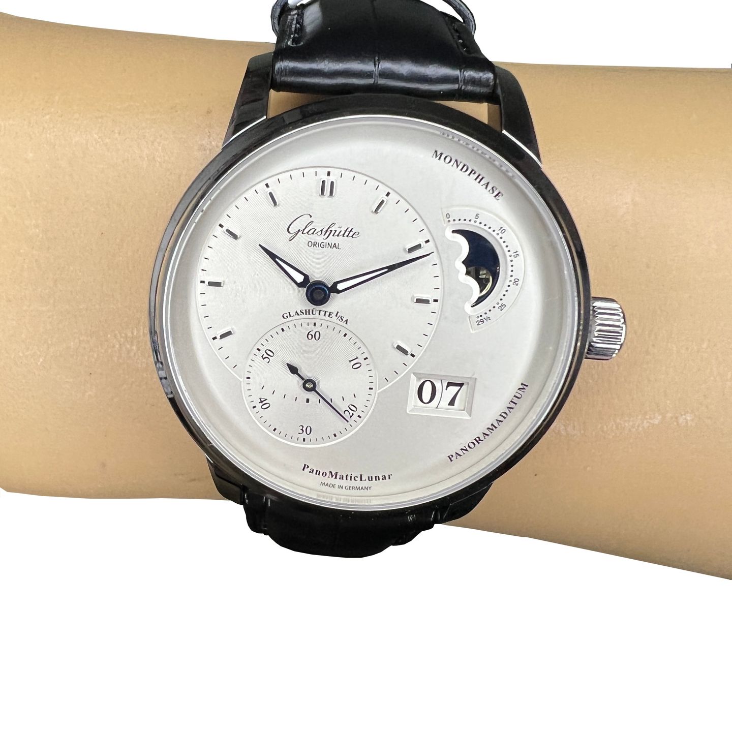 Glashütte Original PanoMaticLunar 1-90-02-42-32-61 (2024) - Zilver wijzerplaat 40mm Staal (1/8)