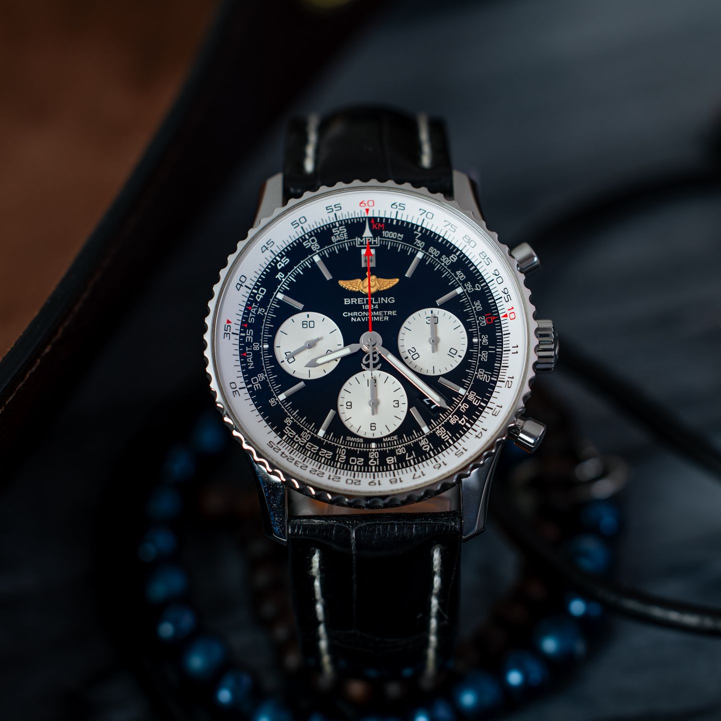 Breitling Navitimer 01 AB012012/BB01 (2013) - Zwart wijzerplaat 43mm Staal (1/7)