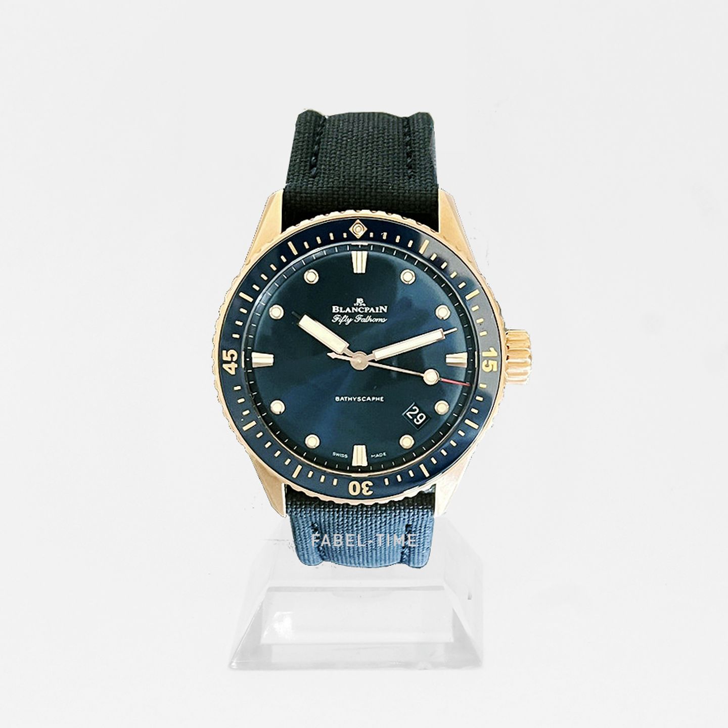 Blancpain Fifty Fathoms Bathyscaphe 5000-36S40-O52A (2024) - Blauw wijzerplaat 43mm Roodgoud (1/1)