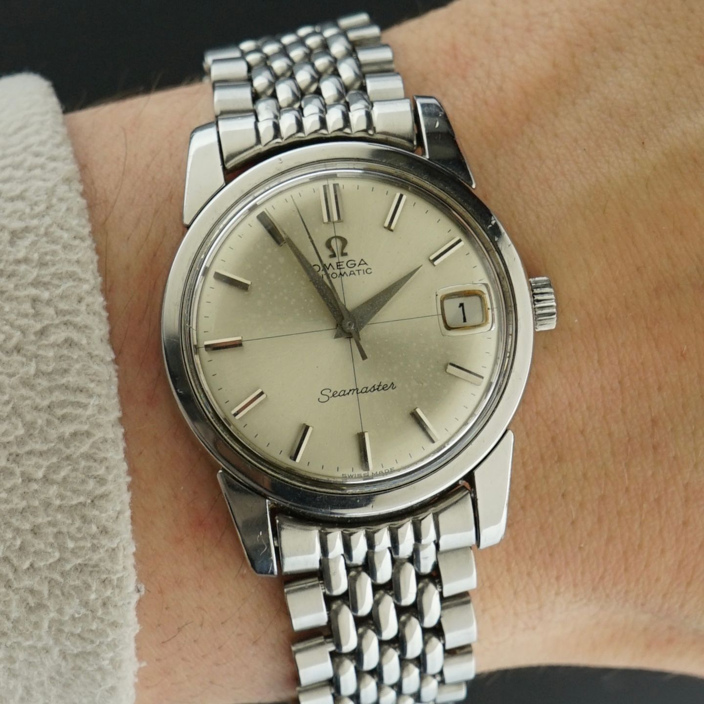 Omega Seamaster 166.009 (1965) - White dial 34 mm Steel case (2/8)