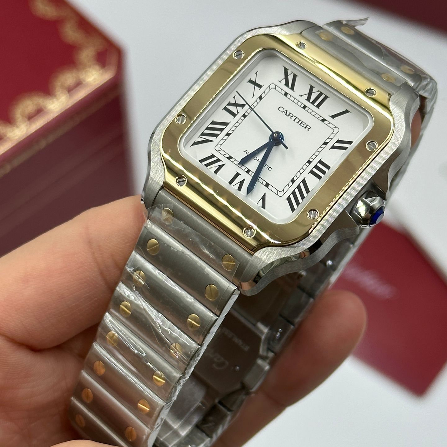 Cartier Santos W2SA0016 (2023) - Zilver wijzerplaat 35mm Staal (8/8)