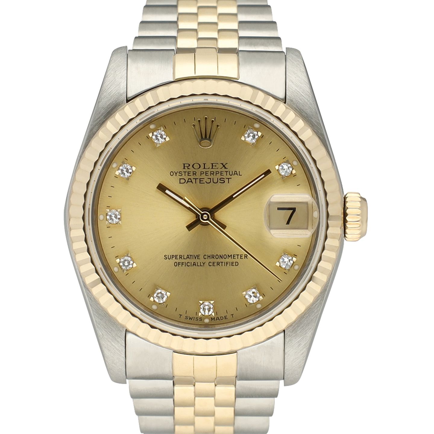 Rolex Datejust 31 Rolex Datejust 31 / 68273 / 1990 / Box & Papers / 24 Months Warranty (1990) - Champagne wijzerplaat 31mm Goud/Staal (2/8)