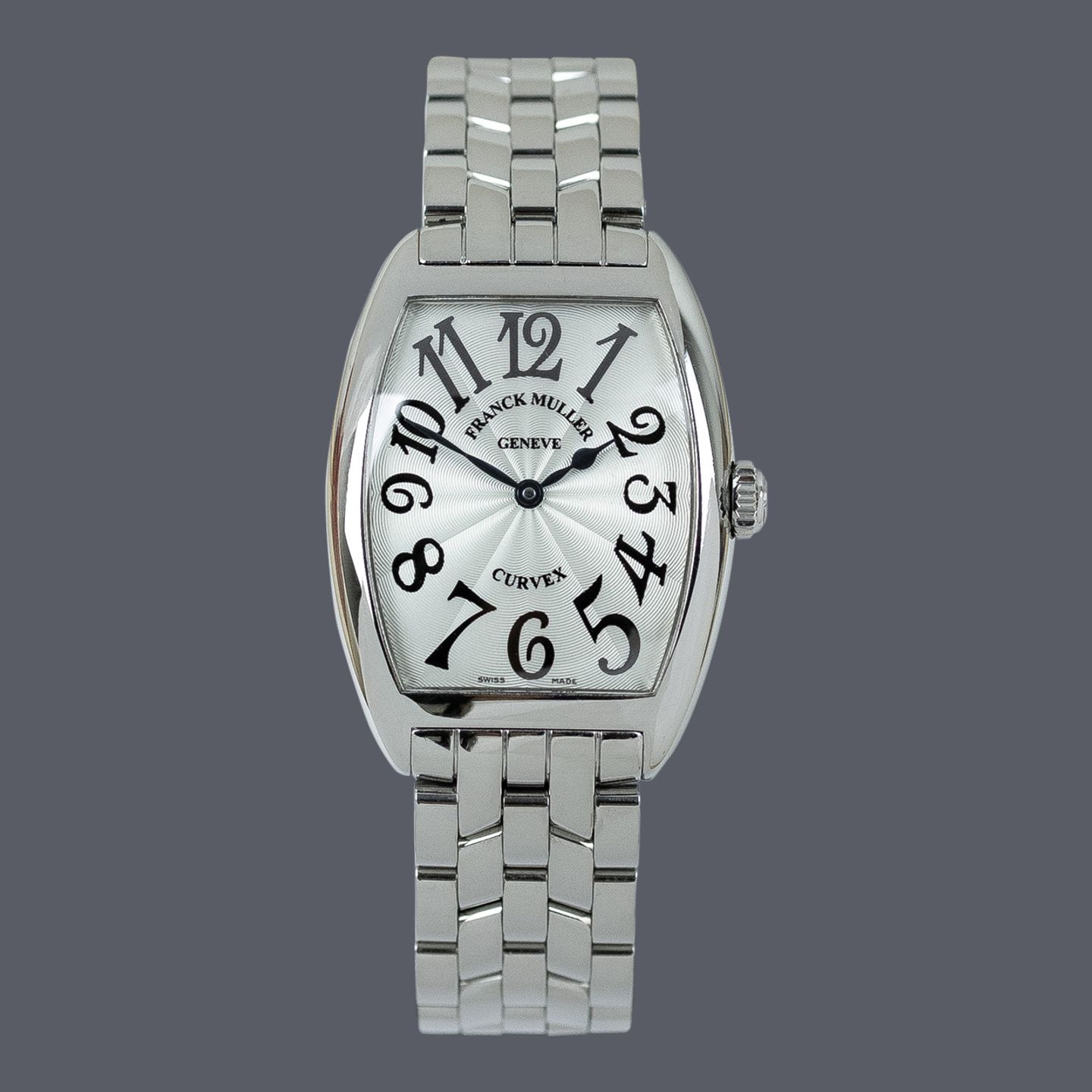 Franck Muller Cintrée Curvex 750QZ (Unknown (random serial)) - Silver dial 29 mm Steel case (1/1)