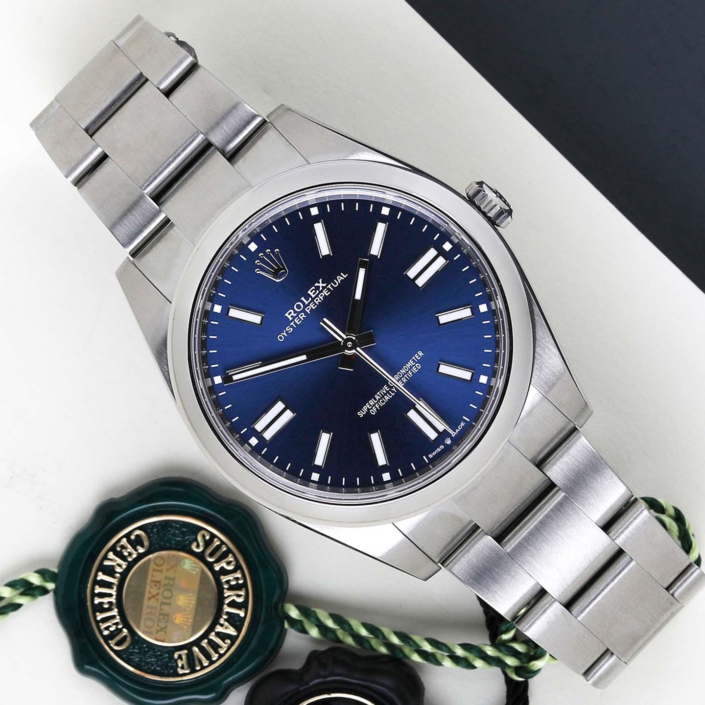 Rolex Oyster Perpetual 41 124300 (2024) - Blauw wijzerplaat 41mm Staal (1/8)