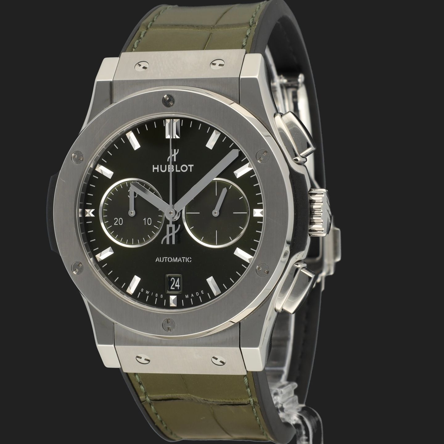 Hublot Classic Fusion Chronograph 541.NX.8970.LR (2024) - Groen wijzerplaat 42mm Titanium (1/7)